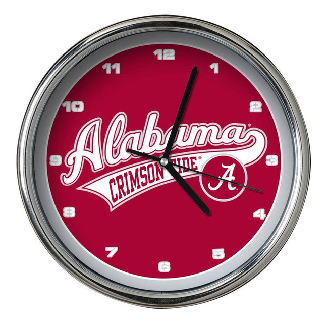 Alabama Crimson Tide Chrome Clock