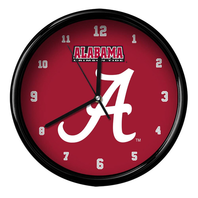 Alabama Crimson Tide 12" Team Black Rim Clock