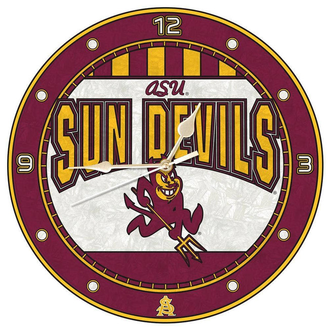 Arizona State Sun Devils 12" Art Glass Clock