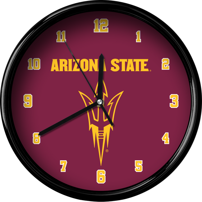 Arizona State Sun Devils 12" Team Black Rim Clock