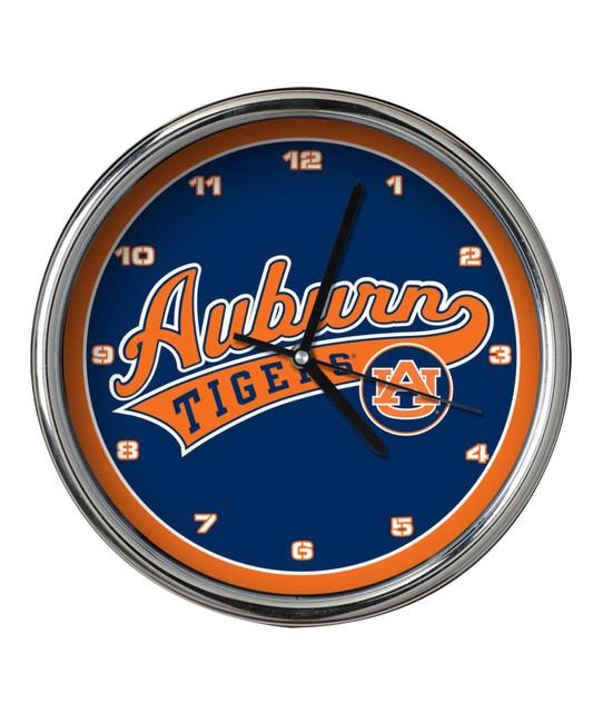 Auburn Tigers Chrome Clock