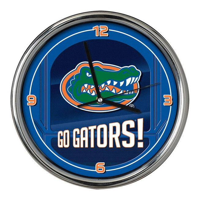 Florida Gators Go Team! Chrome Clock