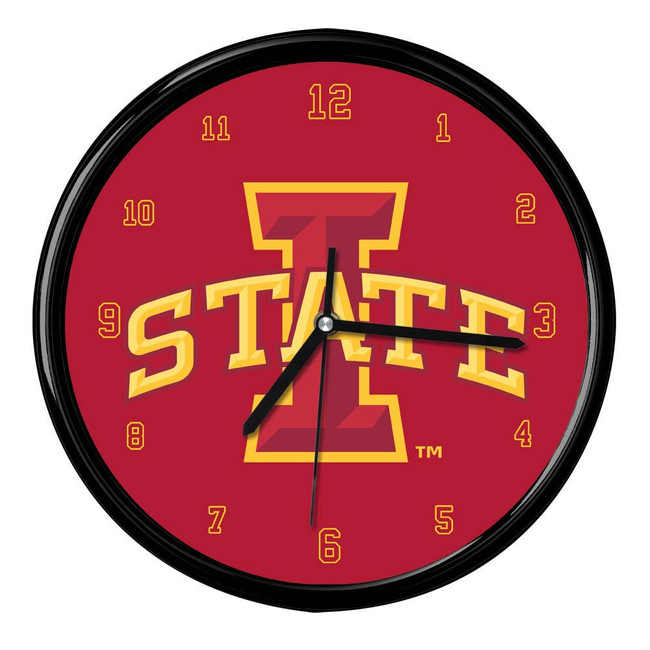Iowa State Cyclones 12" Team Black Rim Clock