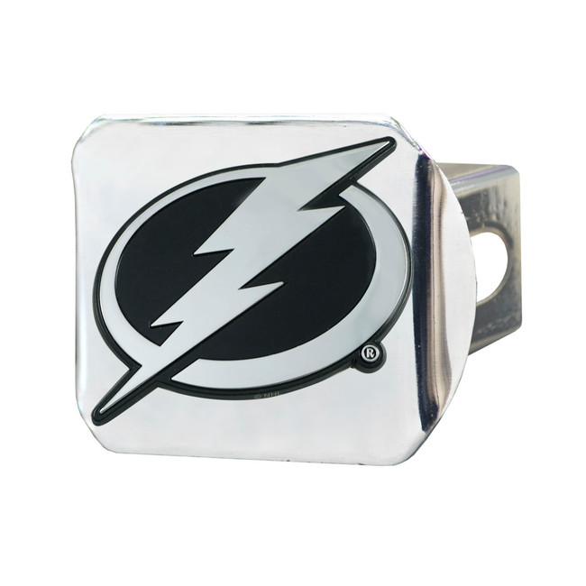 NHL - Tampa Bay Lightning Hitch Cover - Chrome on Chrome 3.4"x4"