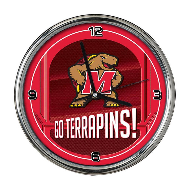 Maryland Terrapins Go Team! Chrome Clock