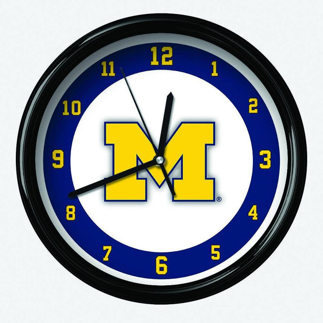 Michigan Wolverines 12" Team Black Rim Clock