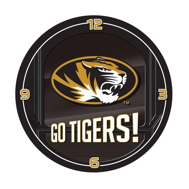 Missouri Tigers Go Team! Chrome Clock