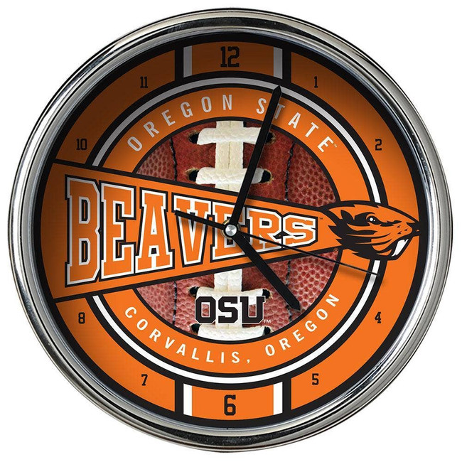 Oregon State Beavers Chrome Clock