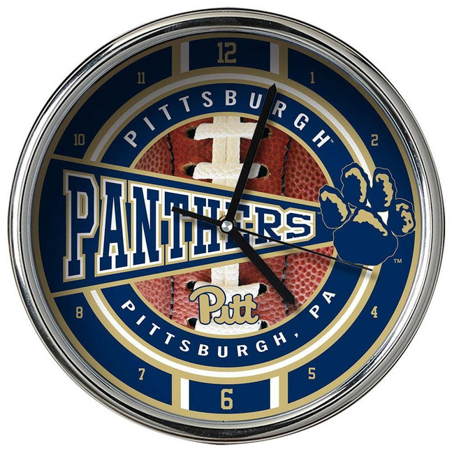 Pittsburgh Panthers Chrome Clock
