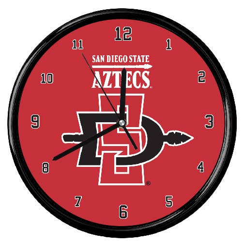 San Diego State Aztecs 12" Team Black Rim Clock