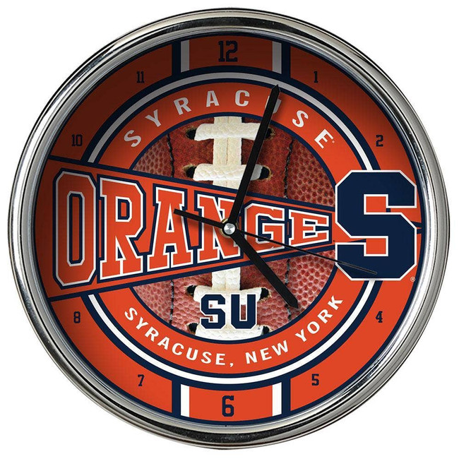 Syracuse Orange Chrome Clock