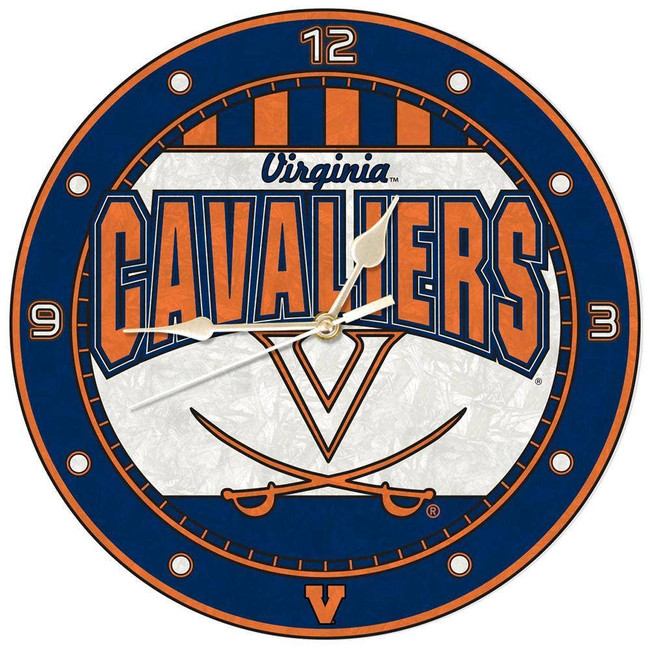Virginia Cavalier 12" Art Glass Clock