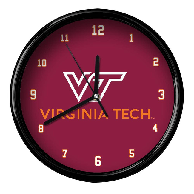 Virginia Tech Hokies 12" Team Black Rim Clock