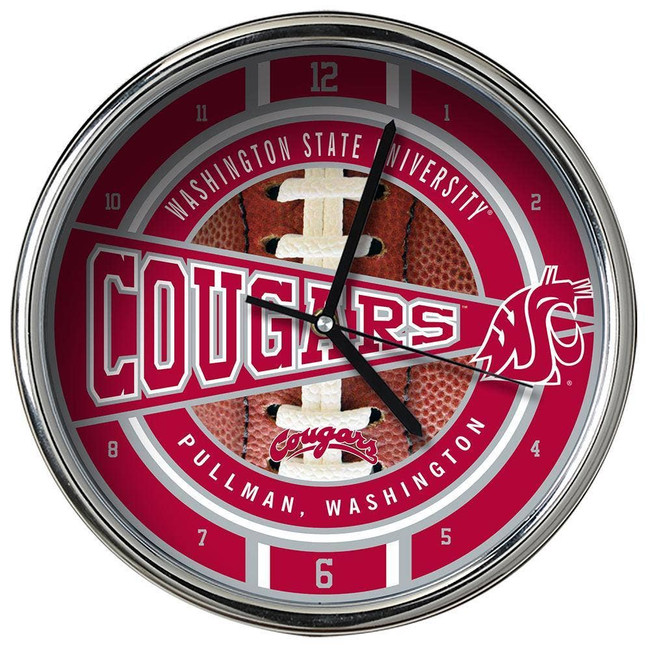 Washington State Cougars Chrome Clock