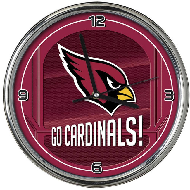 Arizona Cardinals Go Team! Chrome Clock