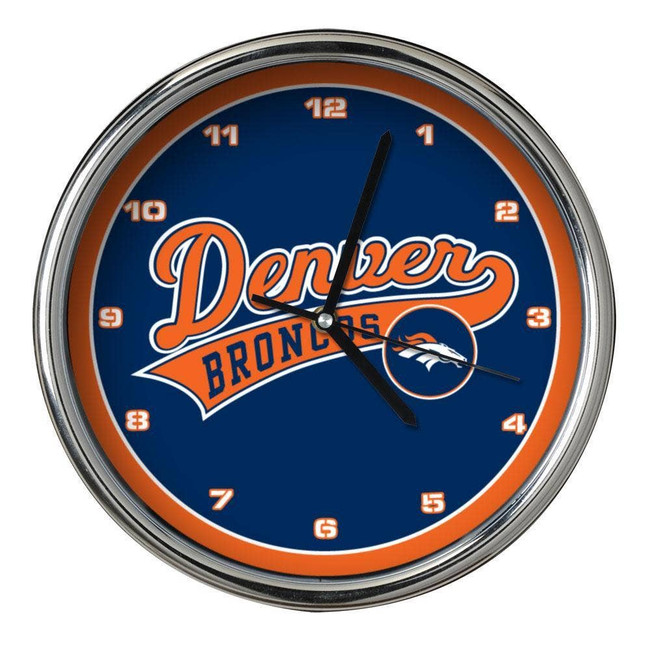 Denver Broncos Chrome Clock
