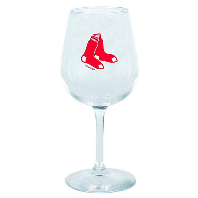 Boston Red Sox 12.75oz Stem Wine Glass Color Logo