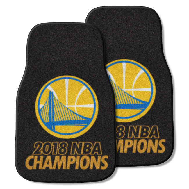 Golden State Warriors 2018 NBA Champions Front Carpet Car Mat Set - 2 Pieces Championship - 2018 NBA Champions