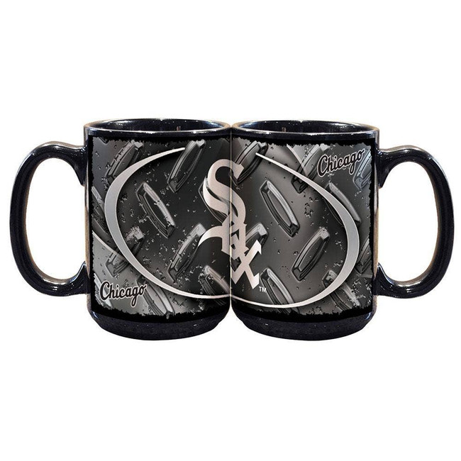 Chicago White Sox 15oz Black Diamond Plate Mug