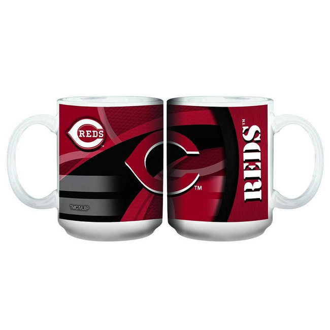 Cincinnati Reds 15oz White Carbon Fiber Mug