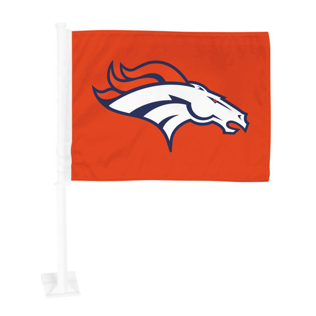Denver Broncos Car Flag Large 1pc 11" x 14" Bronco Head Primary Logo