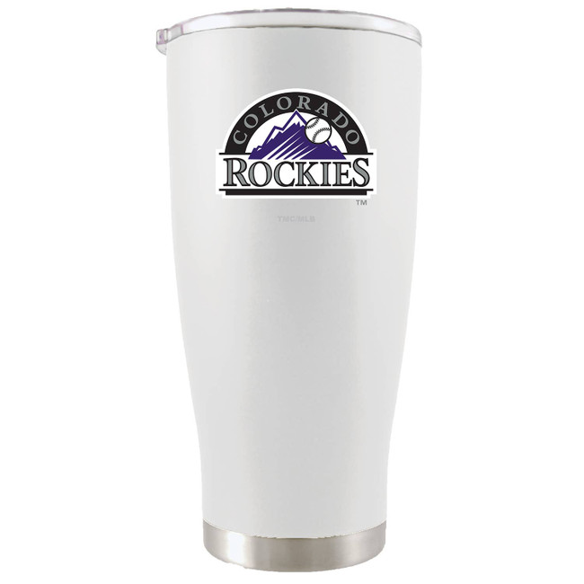 Colorado Rockies 20oz White Tumbler w/Color Logo