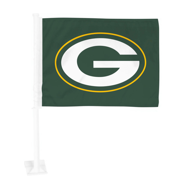 Green Bay Packers Car Flag Large 1pc 11" x 14" Oval G Primary Logo