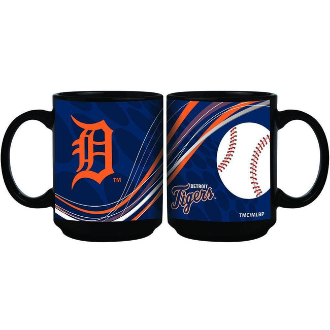 Detroit Tigers 15oz Dynamic Black Mug