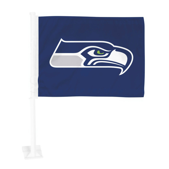 Seattle Seahawks Car Flag Large 1pc 11" x 14" Seahawk Head Primary Logo