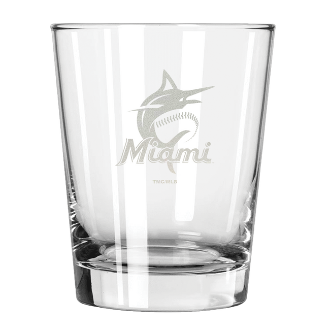 Miami Marlins 15oz Old Fashioned w/Etched Logo