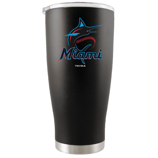 Miami Marlins 20oz Black Tumbler w/Color Logo