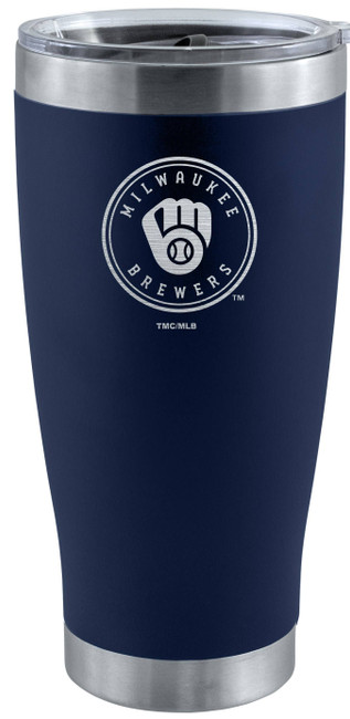 Milwaukee Brewers 20oz Navy Tumbler w/Etched Logo