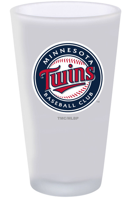 Minnesota Twins 16oz Frosted Pint Glass Color Logo