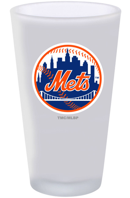 New York Mets 16oz Frosted Pint Glass Color Logo
