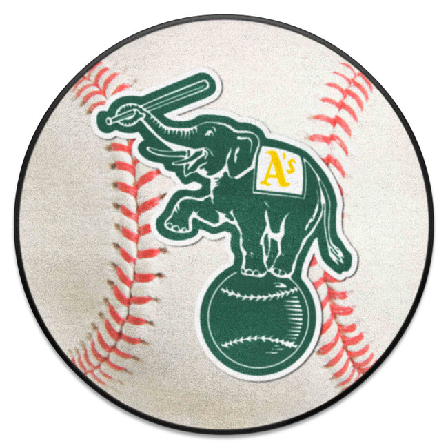 Oakland Athletics Baseball Rug - 27in. Diameter Elephant Jersey Sleeve Logo