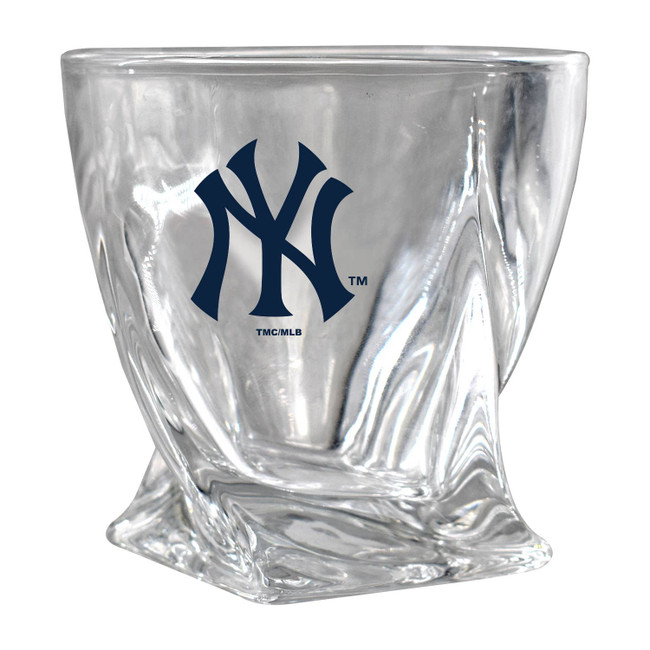 New York Yankees Curved Rocks Glass