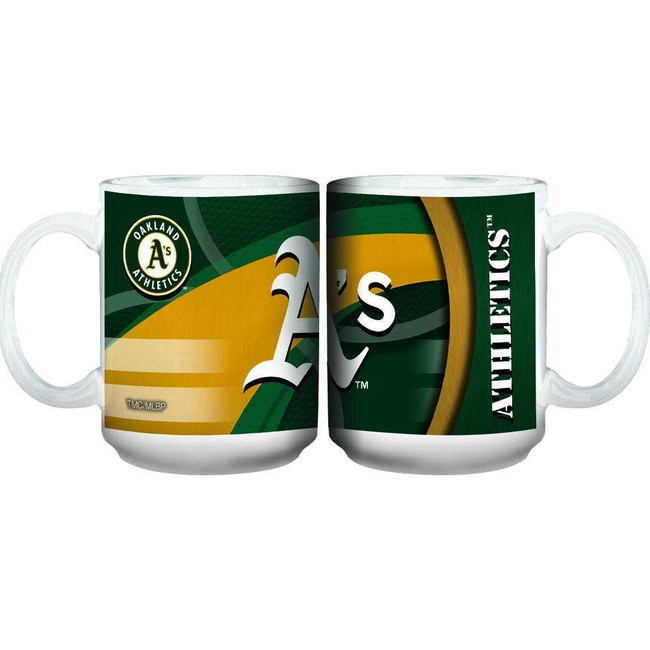Oakland Athletics 15oz White Carbon Fiber Mug