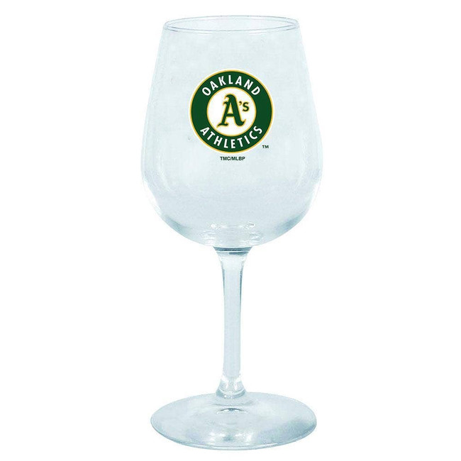 Oakland Athletics 12.75oz Stem Wine Glass Color Logo