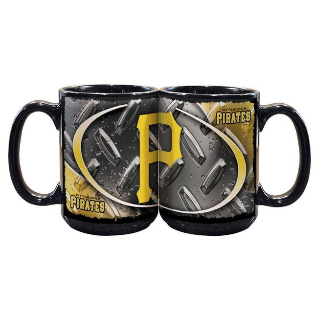 Pittsburgh Pirates 15oz Black Diamond Plate Mug