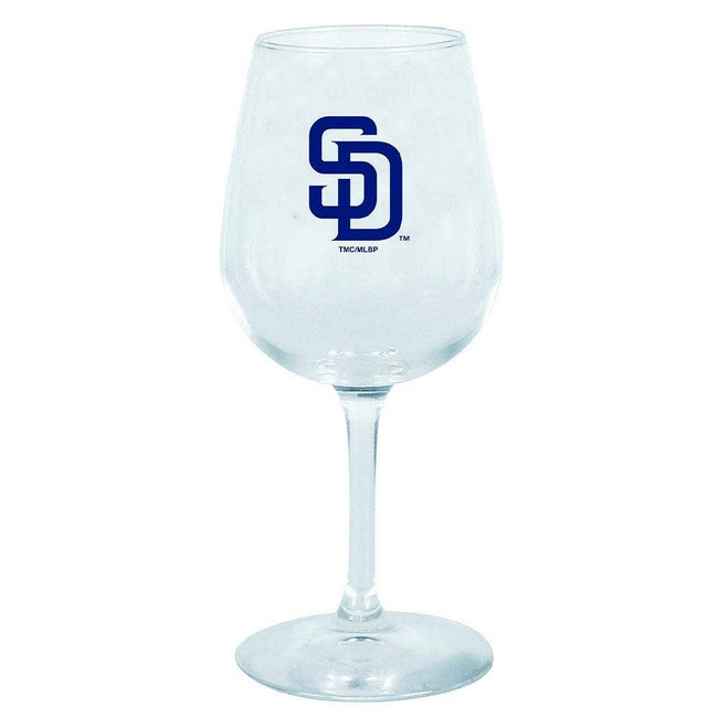 San Diego Padres 12.75oz Stem Wine Glass Color Logo