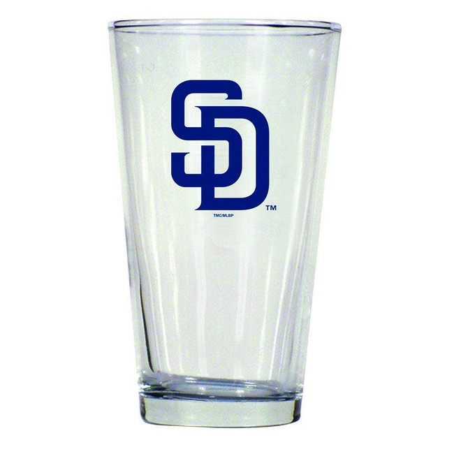 San Diego Padres 16oz Pint Glass w/Color Logo