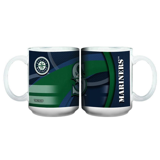 Seattle Mariners 15oz White Carbon Fiber Mug