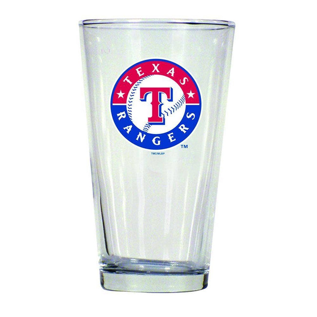 Texas Rangers 16oz Pint Glass w/Color Logo