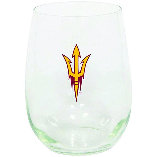 Arizona State Sun Devils 15oz Stemless Wine w/Color Logo