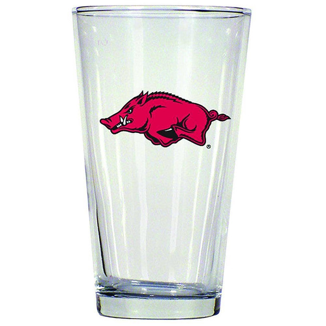 Arkansas Razorbacks 16oz Pint Glass w/Color Logo