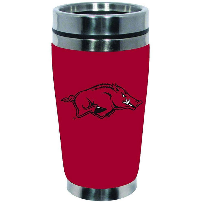 Arkansas Razorbacks 16oz Travel Mug with Neoprene Wrap
