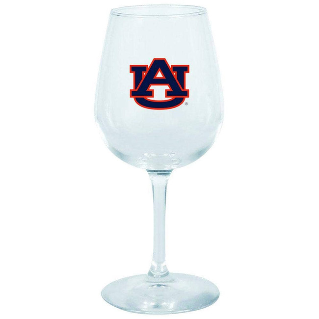Auburn Tigers 12.75oz Stem Wine Glass Color Logo