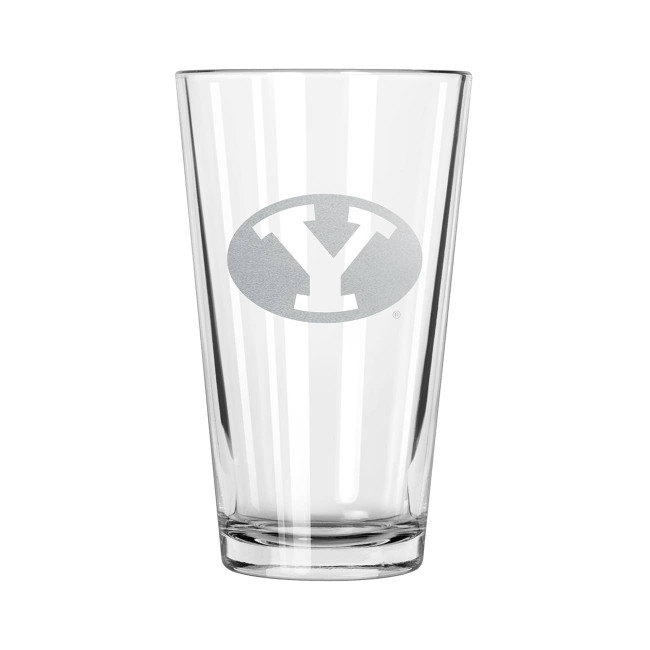 BYU Cougars 16oz Pint Glass w/Etched Logo