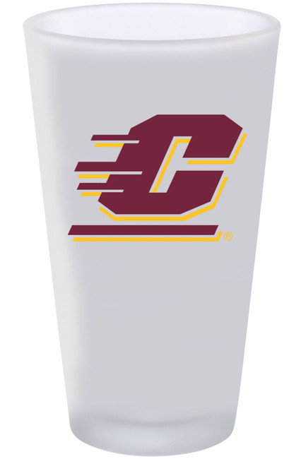 Central Michigan 16oz Frosted Pint Glass Color Logo