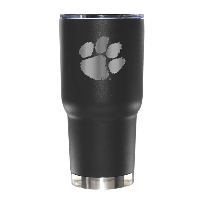 Clemson Tigers 30oz Black Etched Tumbler